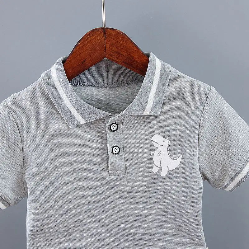 Baby Dinosaur Printed Turn-down Collar Sets
