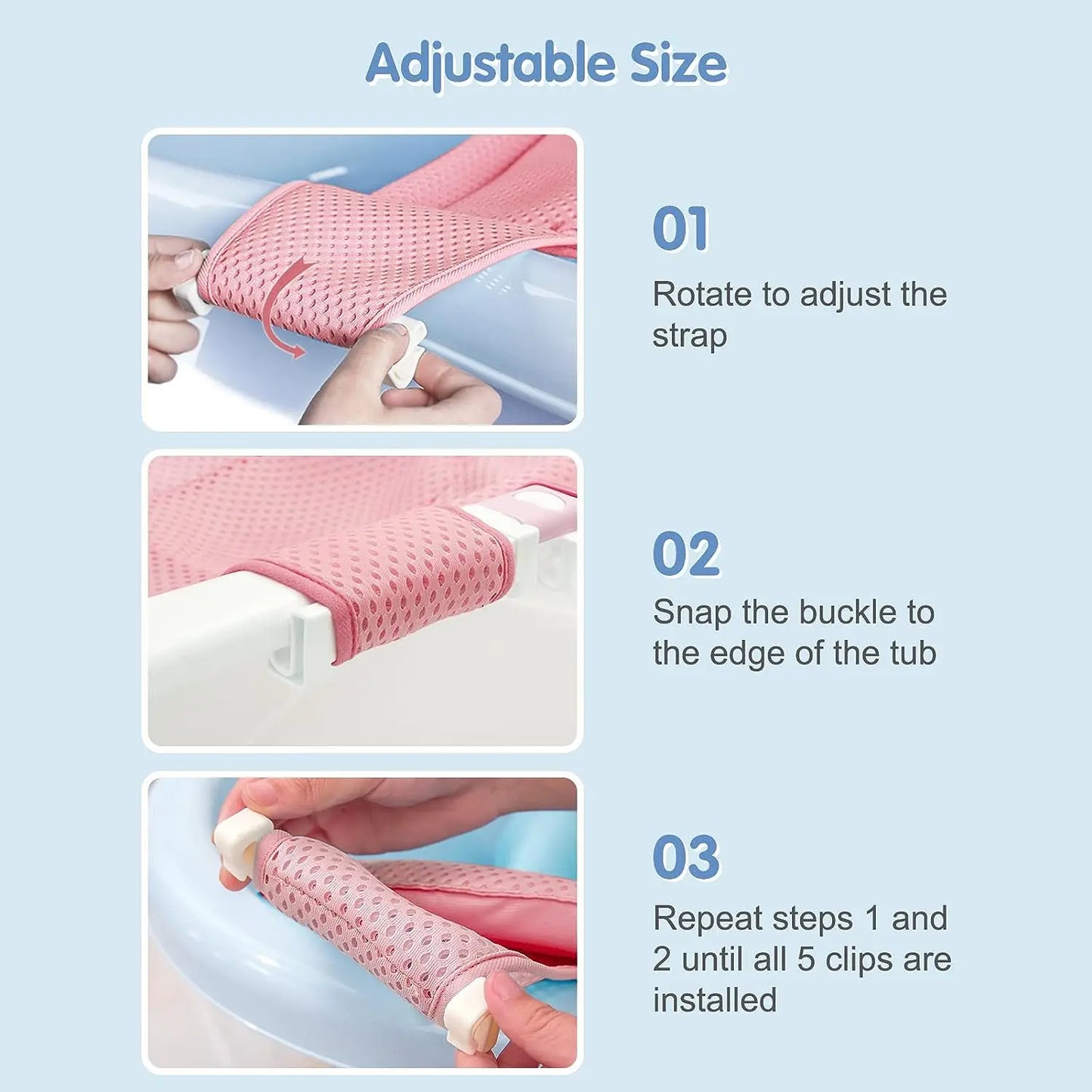 Newborn Baby Adjustable Bathtub Seat