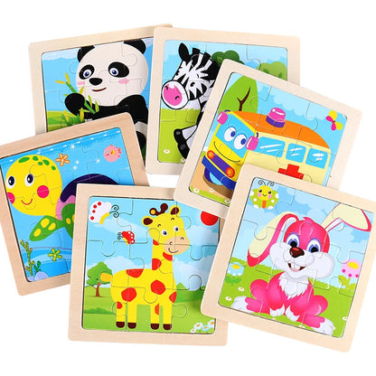 Kids Wood Animal Cartoon Traffic Toy