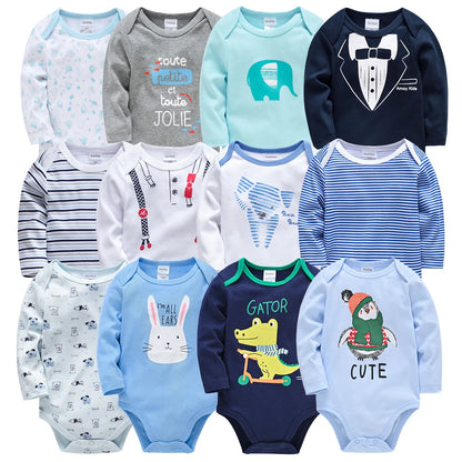 3 Pcs/Lot Newborn Baby Clothes Boys Cute Romper 100% Cotton Long Sleeve Bodysuit Baby Clothing Sets Gift Infant Jumpsuit 0-24M