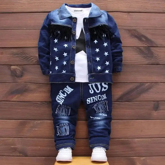 Toddler Boys’ 3-Piece Winter Denim Outfit Set (1T–5T) – Stylish, Comfy & Ready for Adventure
