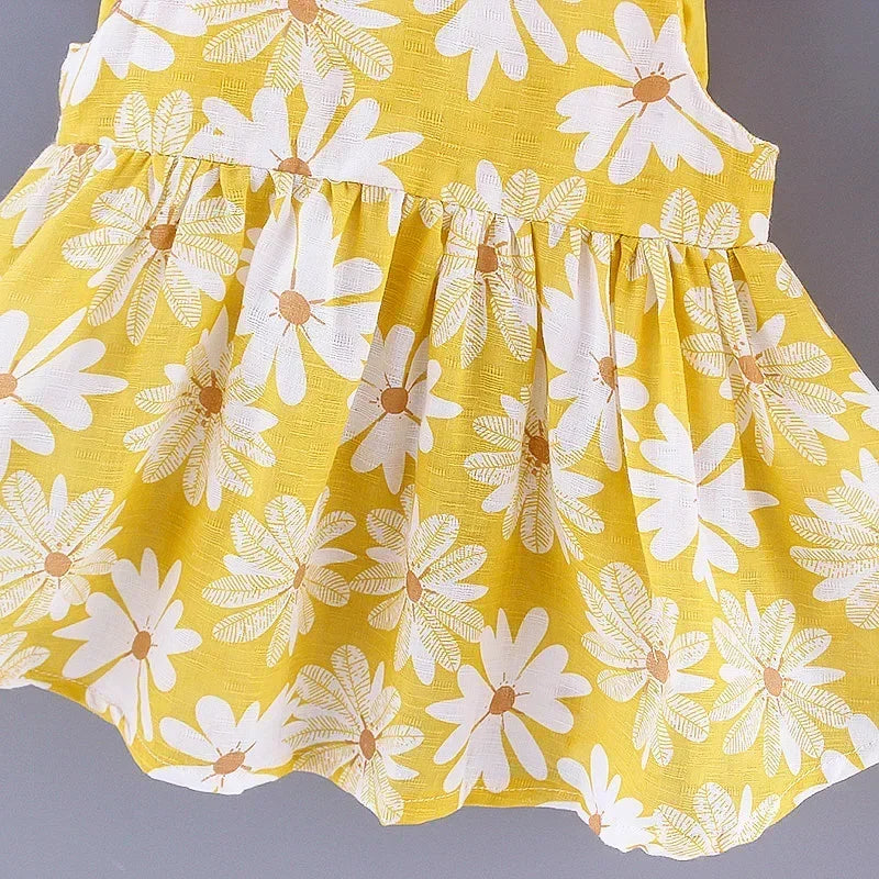 Floral Summer Princess Dress Girls Everyday Bow Casual