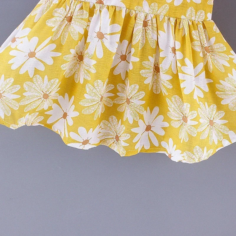 Floral Summer Princess Dress Girls Everyday Bow Casual
