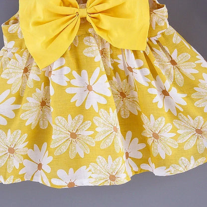 Floral Summer Princess Dress Girls Everyday Bow Casual