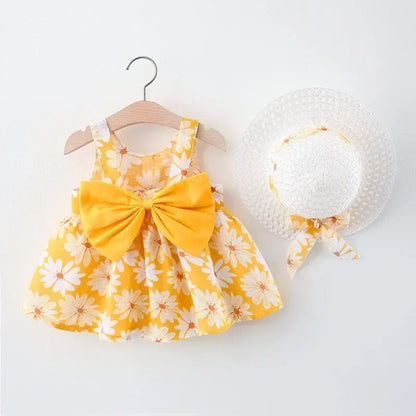 Floral Summer Princess Dress Girls Everyday Bow Casual